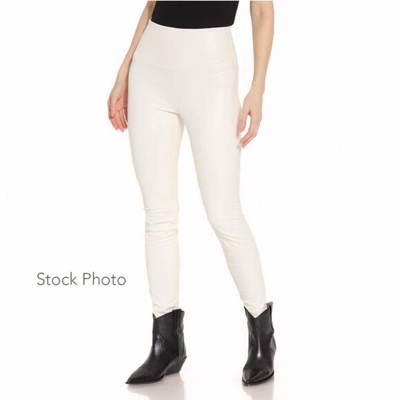 LYSEE Vegan Leather 4-way Stretch Chalk White Legging Wm Sz M NWT‎ - Picture 1 of 10